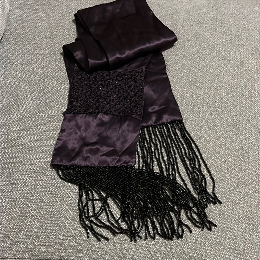 Elegant Silk Beaded Women's Scarf